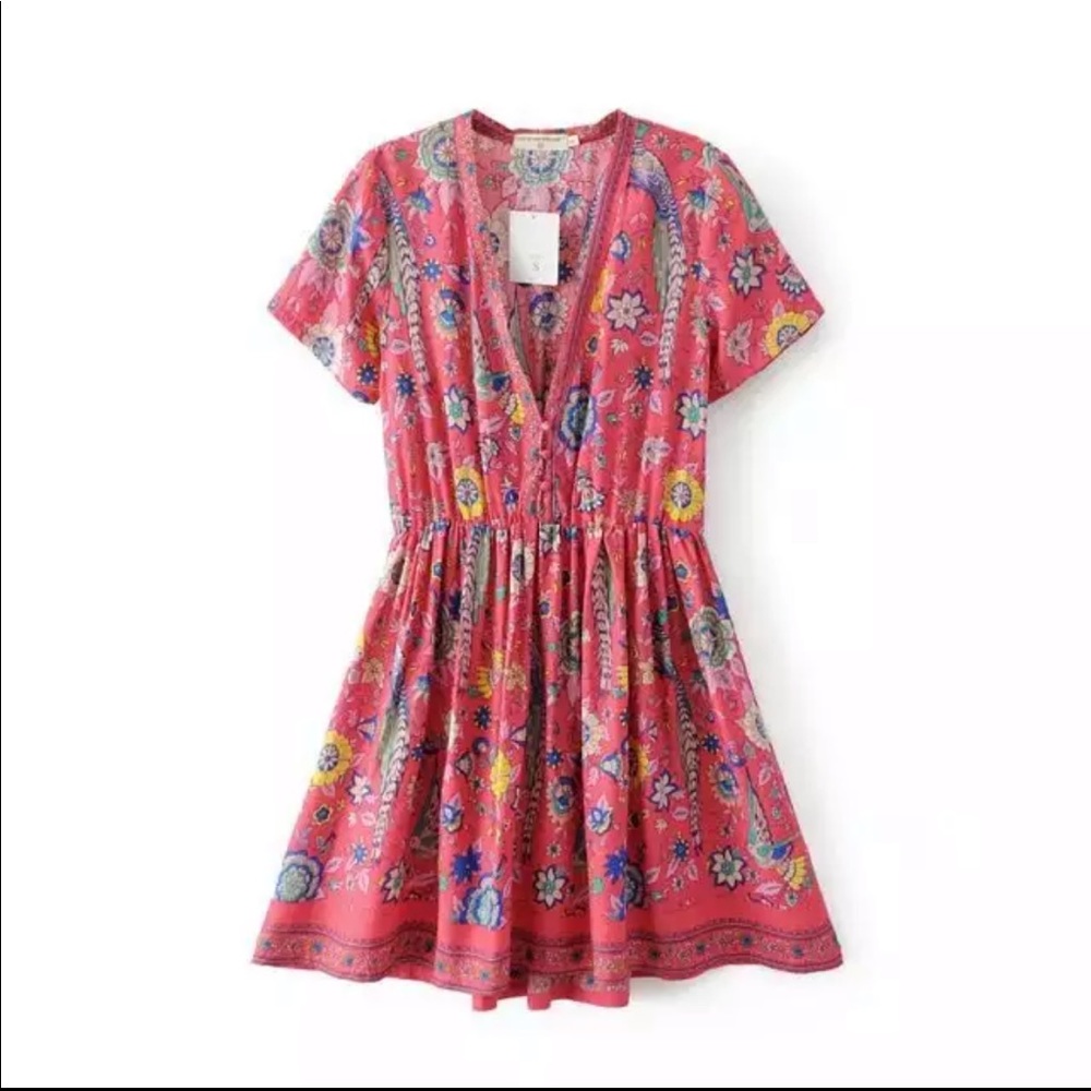 5⭐️ FAV BESTSELLER BOHO GYPSY LoveBird Mini Dress - Picture 5 of 7
